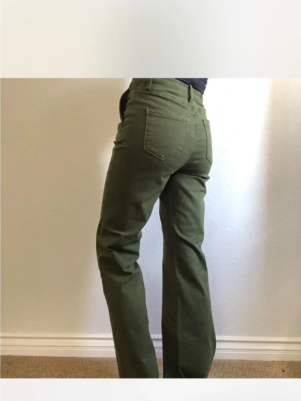 Blank NYC The Delancey Wide Leg Button Fly Pants Going Green Size 29